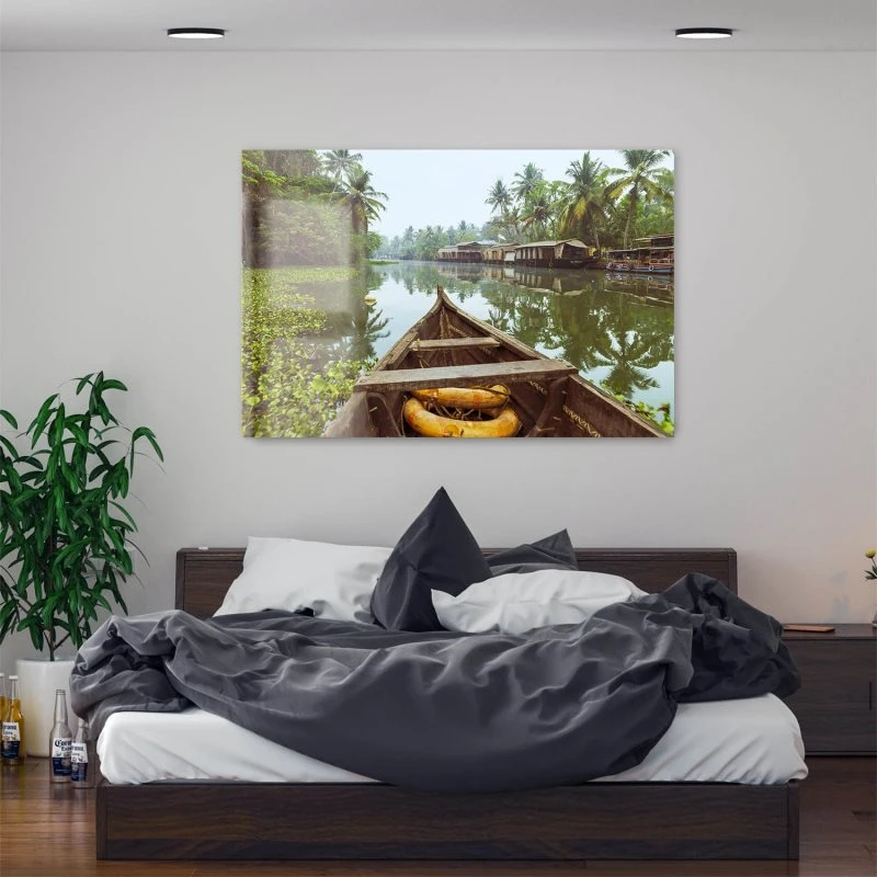 Flüsse & Seen Kumarakom Indien als XXL Acrylglasbild 150x100cm