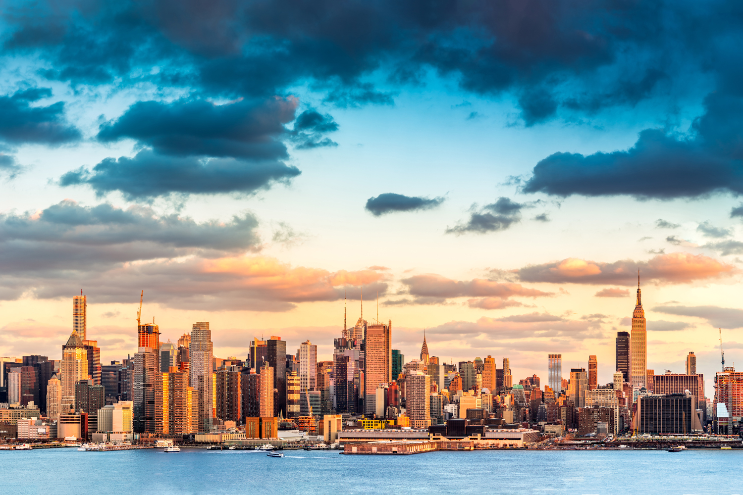 Skyline Panorama von New York als XXL Acrylglasbild 150x100cm