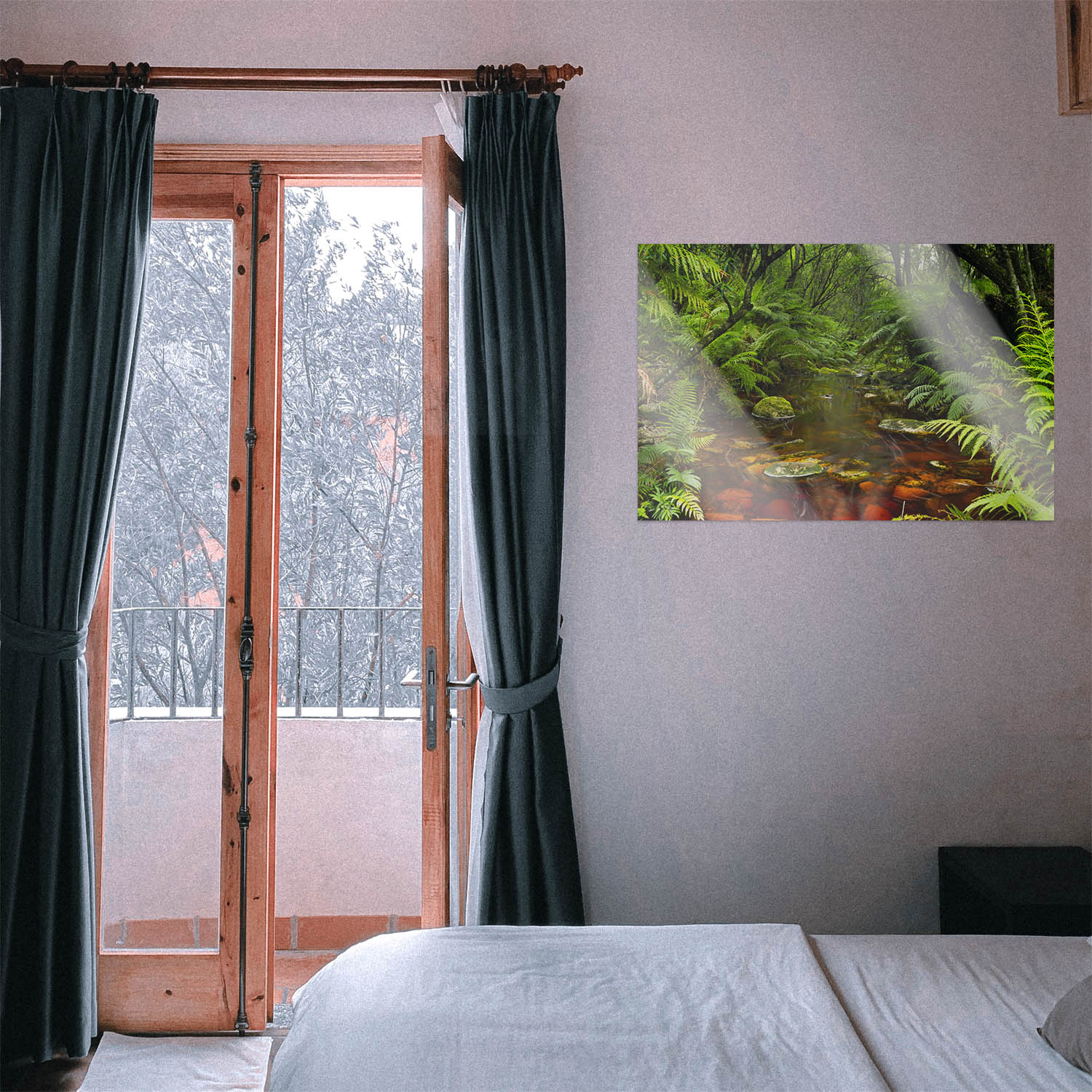 WandPoster Wald & Bäume Wasserlauf, 50x50cm