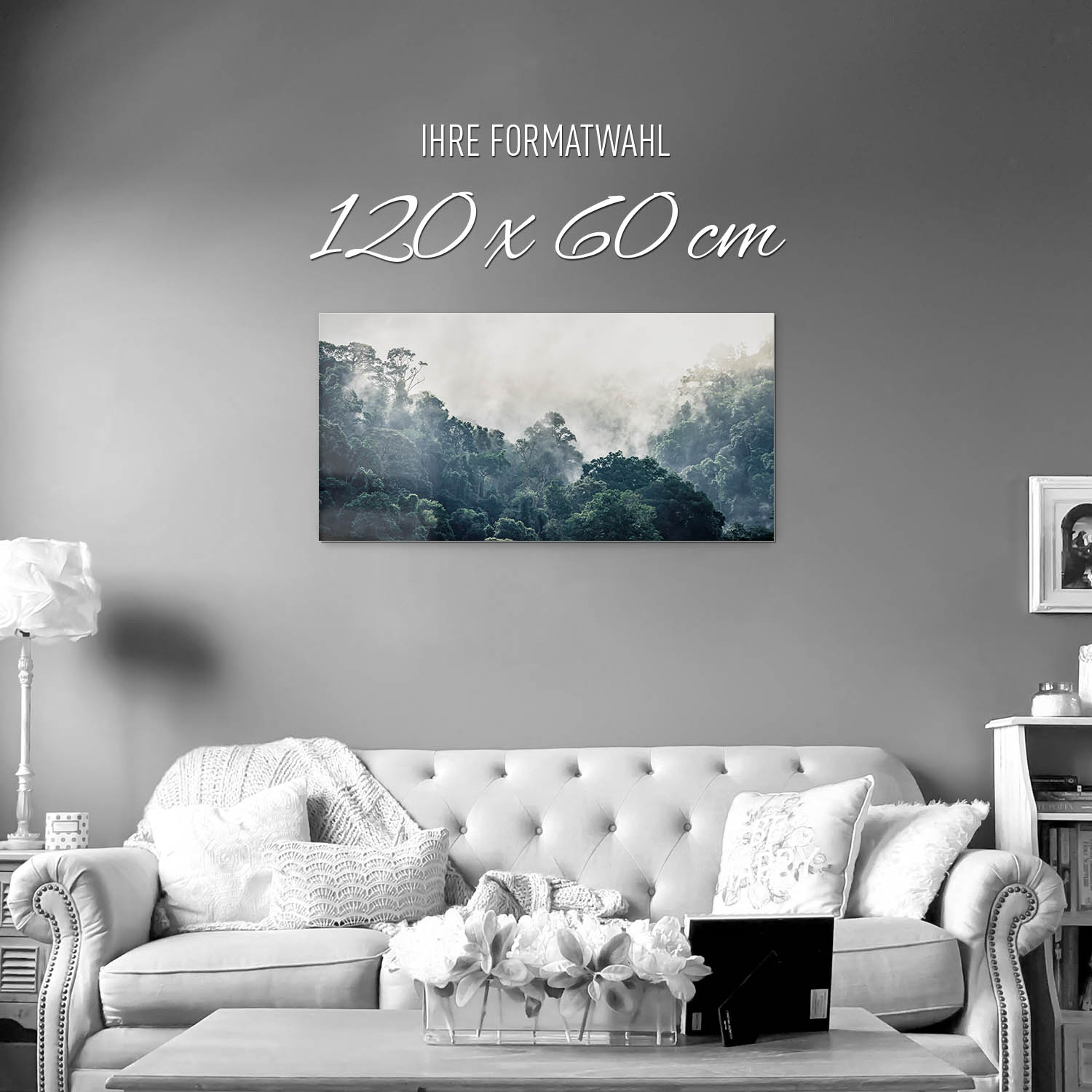 Dschungel weiter Ausblick als Acrylglasverbund Bild 120x60cm