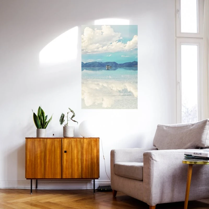 Poster 40x60cm im Hochformat, Salar de Uyuni Bolivien Flüsse & Seen