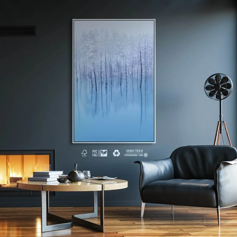 Hochformat Wandbild mit weißen Rahmen, Flüsse & Seen Vereist, 40x60cm