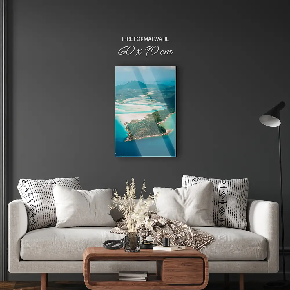Strand & Meer im Hochformat, Panorama Australien als Acrylglas Bild 60x90cm