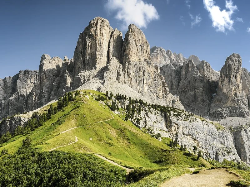 Berge & Gebirge Dolomiten Panorama als Acrylglasverbund Bild 200x150cm