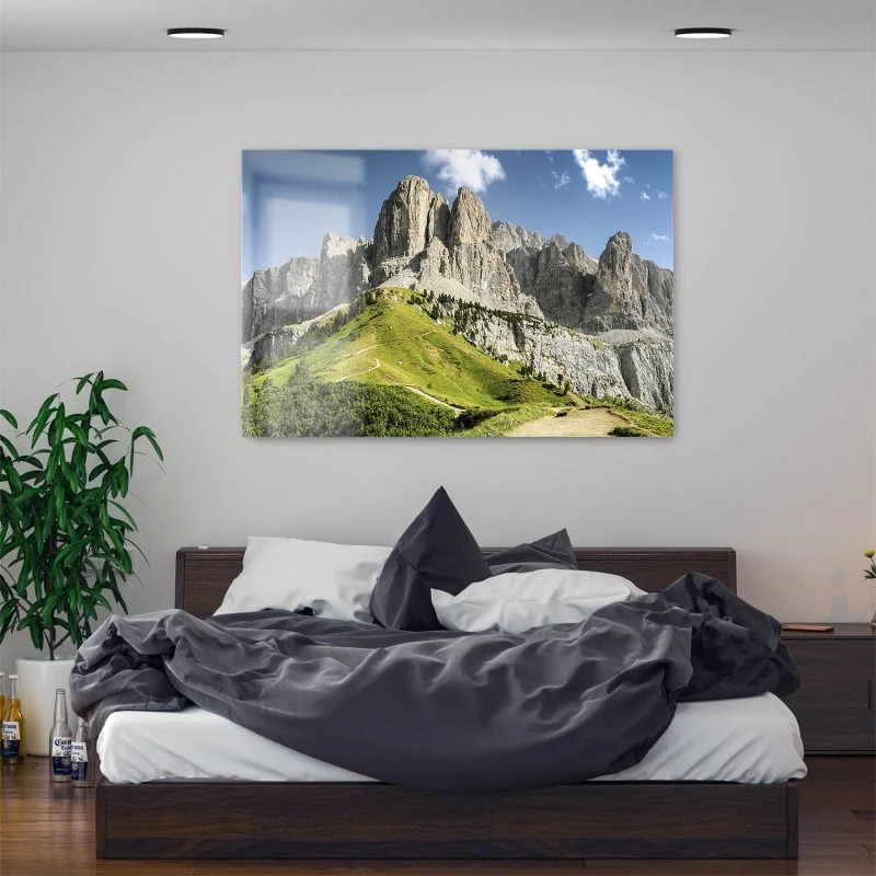 200x150cm großes Acrylglasbild, Berge & Gebirge Dolomiten Panorama