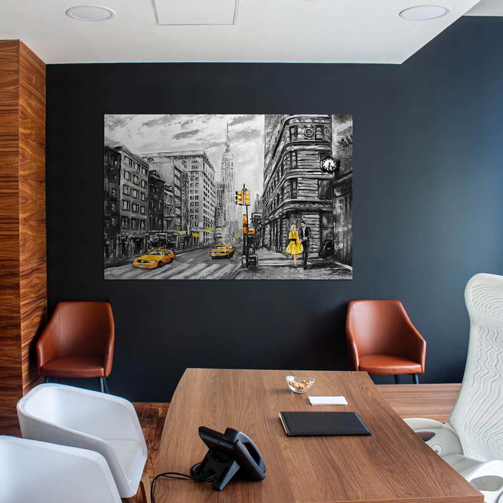 Poster 90x60cm groß, Skyline New York wie gemalt