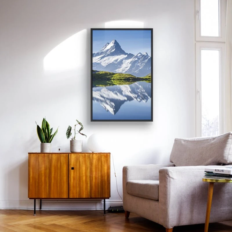 Berge & Gebirge Bachalpsee Schweiz im Hochformat 100x150cm mit schwarzen Bilderrahmen