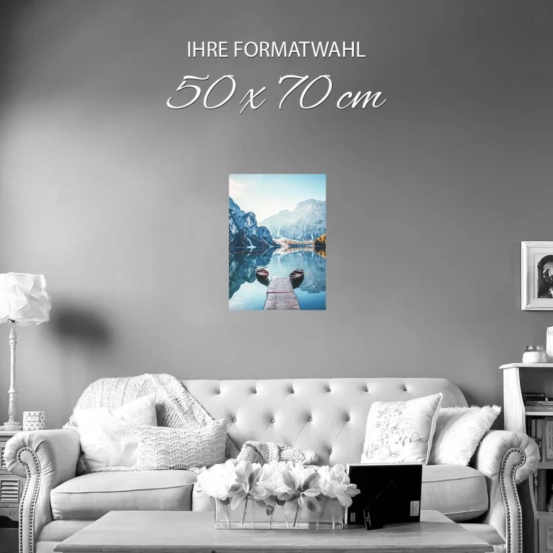 Poster 50x70cm Pragser Wildsee Dolomiten Berge & Gebirge