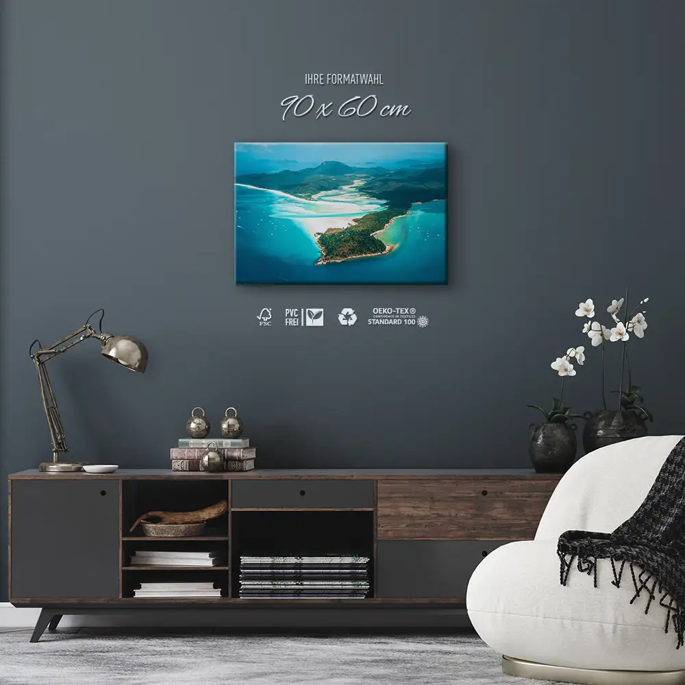 Keilrahmenbild Strand & Meer, Panorama Australien 90x60cm groß