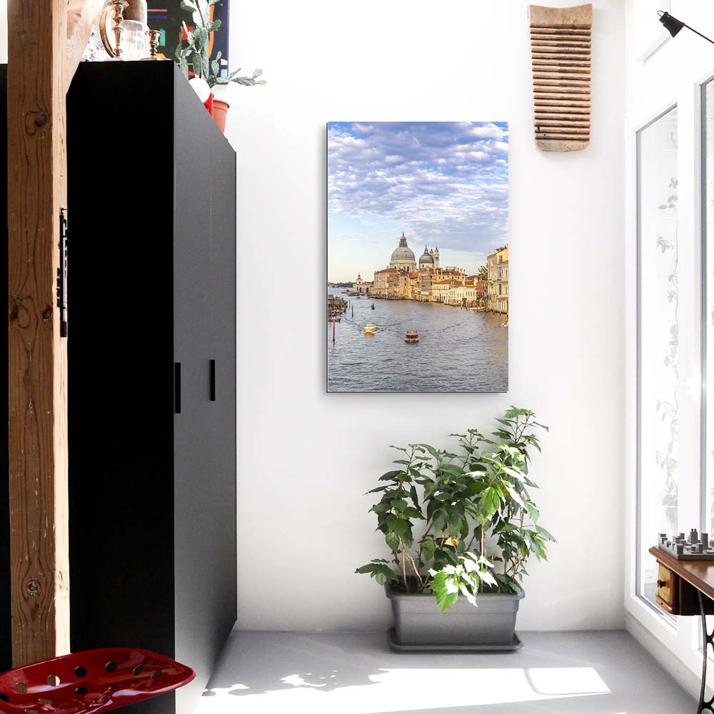 XXL Skyline Alu-Dibond Bild im Hochformat 100x150cm, Motiv Canal Grande in Venedig