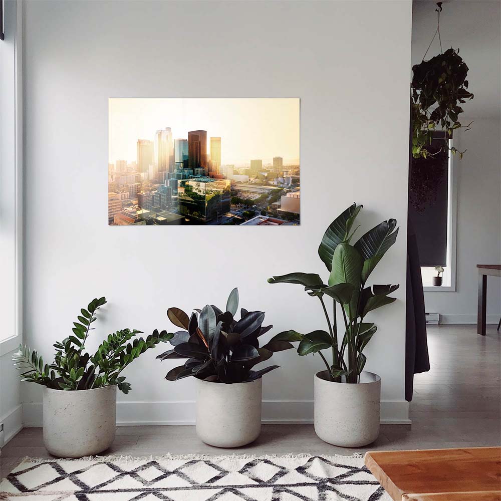 WandPoster Skyline Los Angeles Sunset, 80x80cm