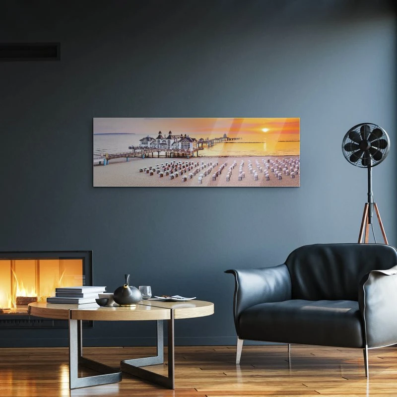 Acrylglasbild 150x50cm groß Strand & Meer Seebrücke Sellin Rügen