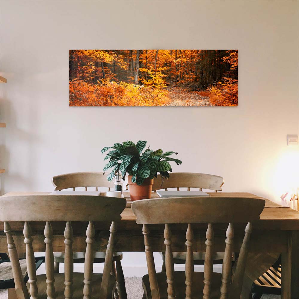 Wald & Bäume Herbst Wanderung II als Acrylglasverbund Bild 180x90cm