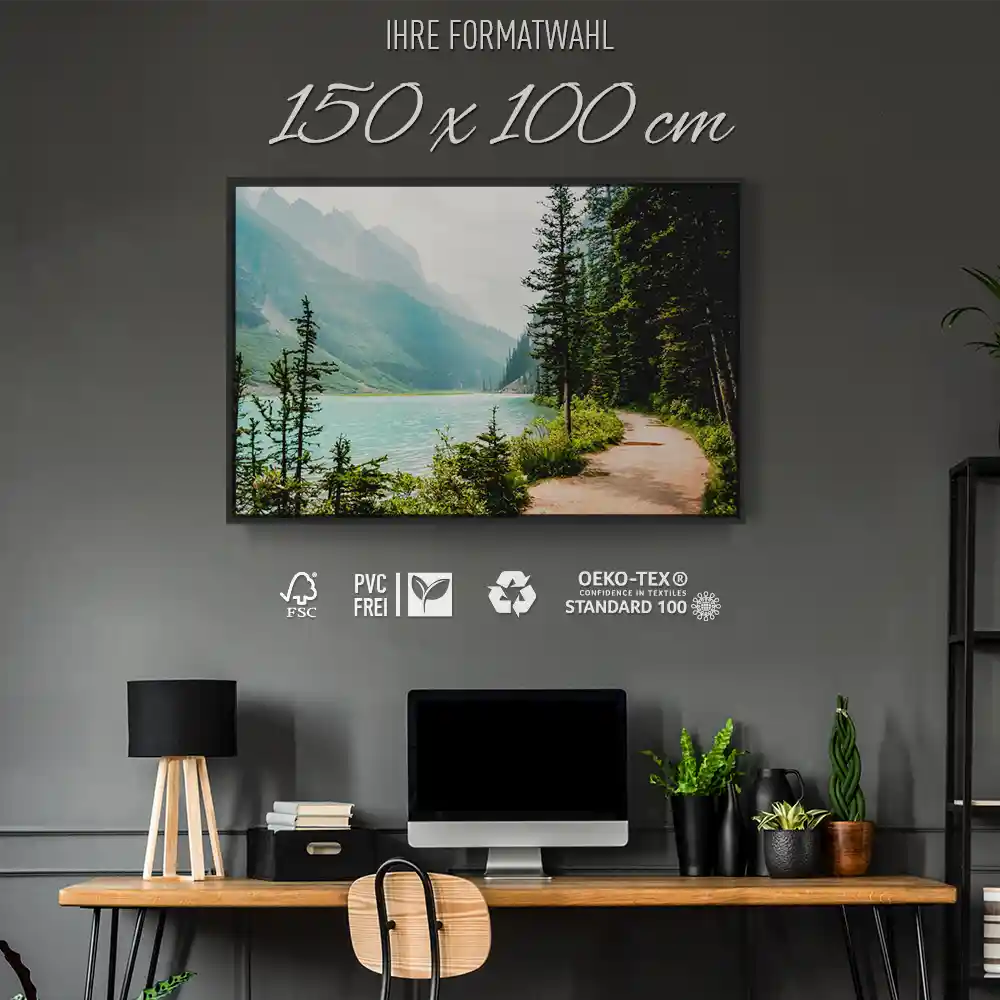 Flüsse & Seen Banff National Park Kanada im schwarzen Bilderrahmen, 150x100cm
