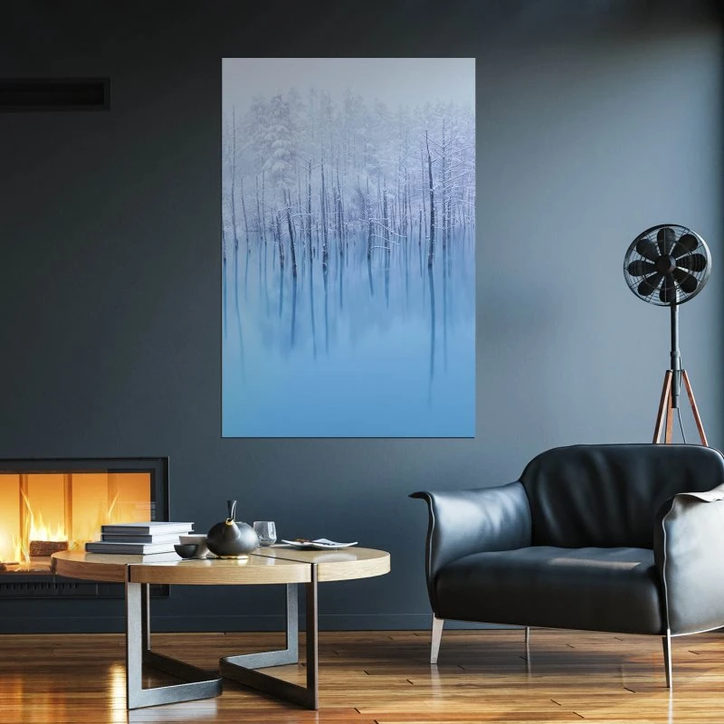 Poster 40x60cm im Hochformat, Vereist Flüsse & Seen