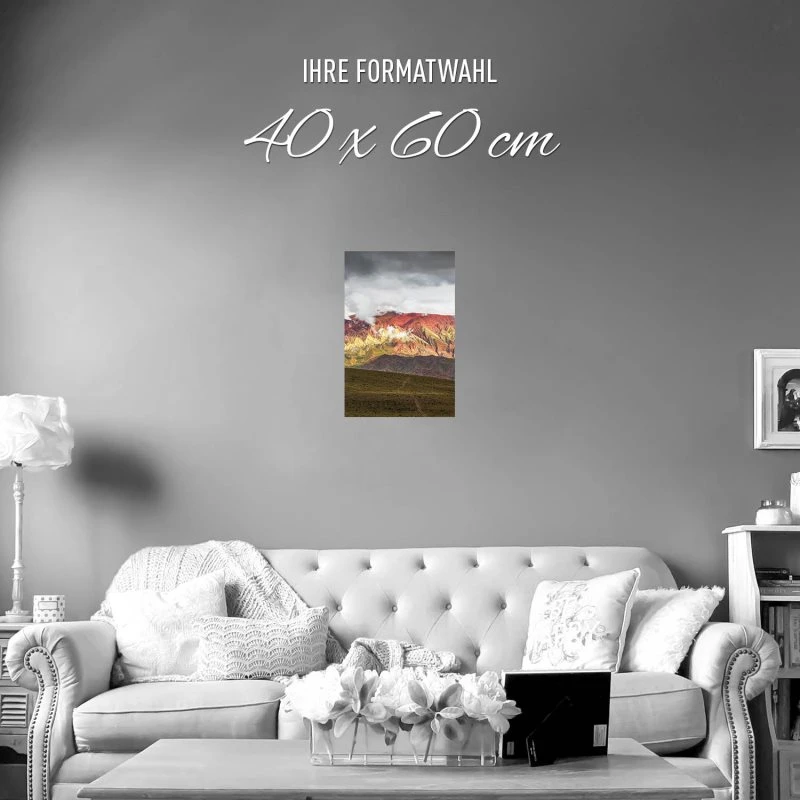 Poster 40x60cm im Hochformat, 14 Farben Berge & Gebirge