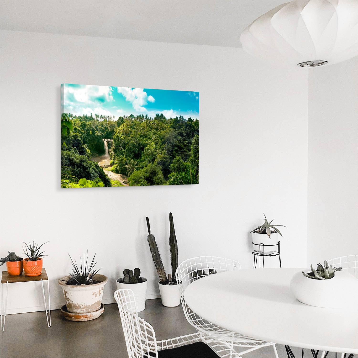 Leinwandbild 120x60cm Dschungel, Wasserfallpanorama