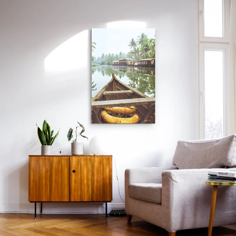 Flüsse & Seen Kumarakom Indien im Hochformat als Acrylglasverbund Bild 40x60cm