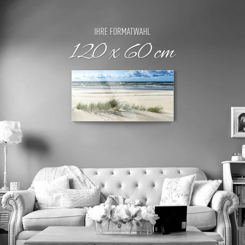 Strand & Meer Dünengras Ostsee als Acrylglasverbund Bild 120x60cm