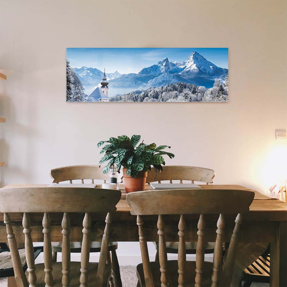 Berge & Gebirge Winter in den Alpen als Acrylglasverbund Bild 180x90cm