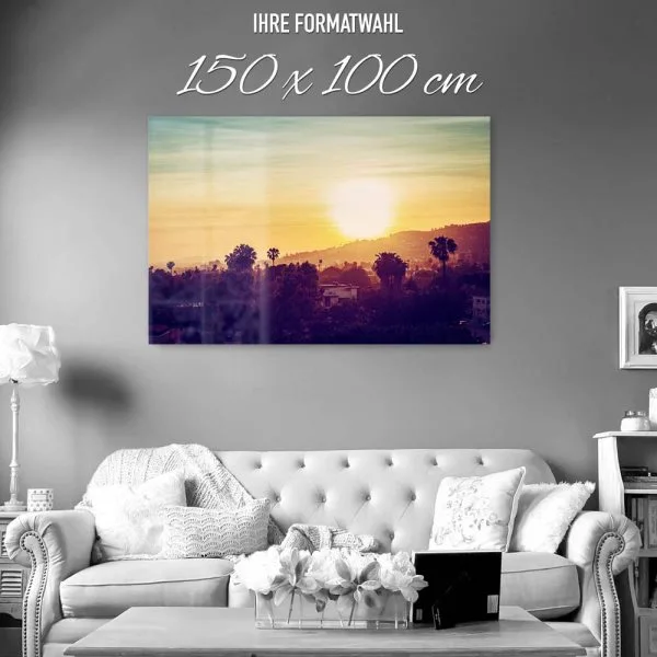 Skyline Los Angeles sunset als XXL Acrylglasbild 150x100cm