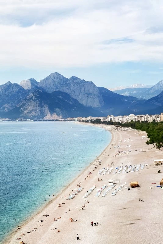 Poster 40x60cm im Hochformat, Türkei Antalya Strand Berge & Gebirge