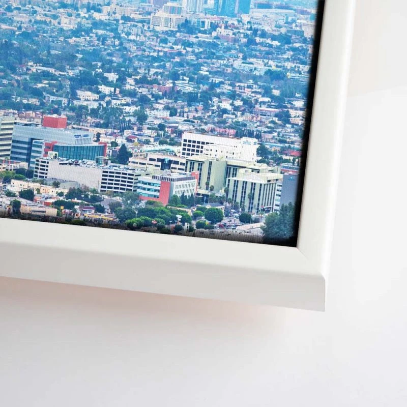 Skyline Los Angeles Panorama im weißen Bilderrahmen, 110x50cm