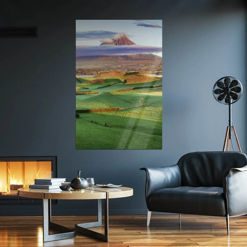 Poster 40x60cm im Hochformat, Vulkan Taranaki Egmond Neuseeland Berge & Gebirge