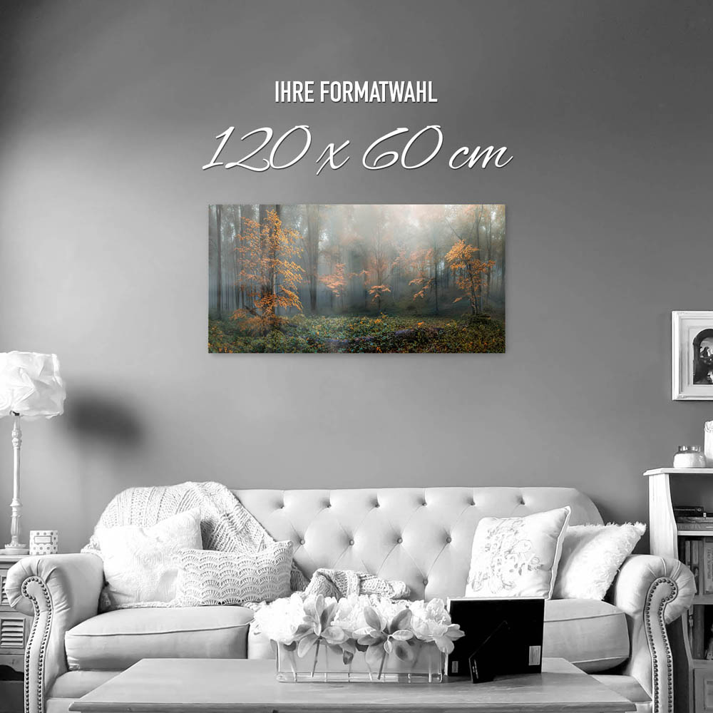 Wald Herbstidylle als Acrylglas Bild 120x60cm