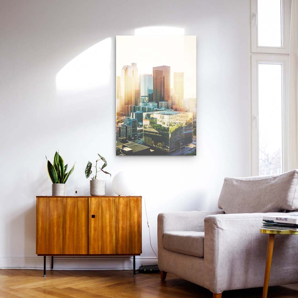 Skyline Los Angeles Sunset als Acrylglas Bild 90x60cm
