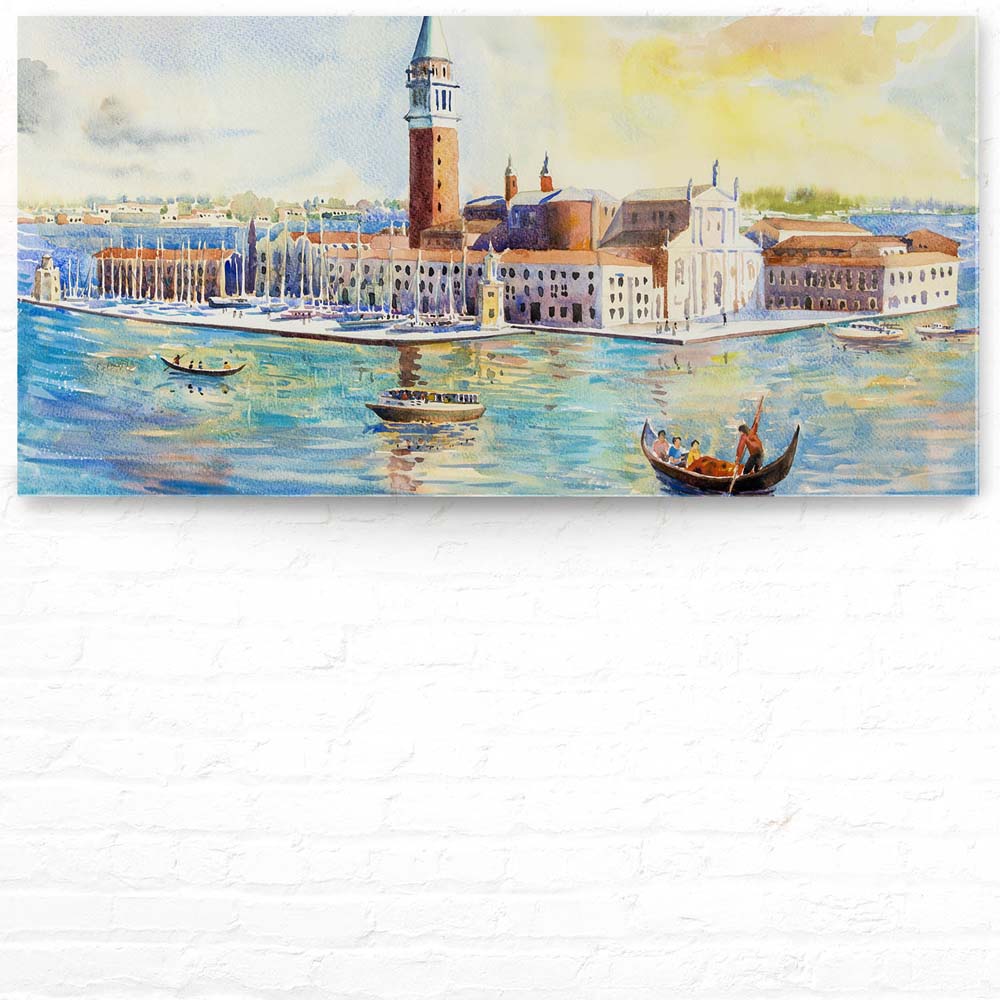 Panorama Acrylglasbild 180x90cm Skyline Venedig als Gemälde