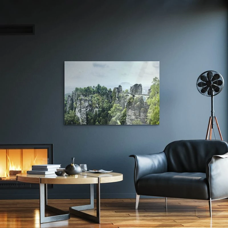 Berge & Gebirge Bastei Sächsische Schweiz  als Acrylglasverbund Bild 150x100cm