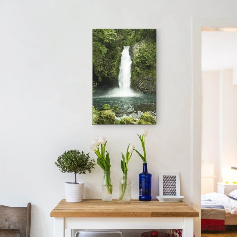 Alu-Dibond Bild im Hochformat, Wasserfall Minami Izu, Japan 40x60cm