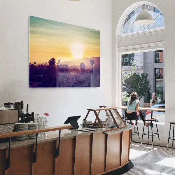 Skyline Los Angeles sunset als Acrylglas Bild 90x60cm