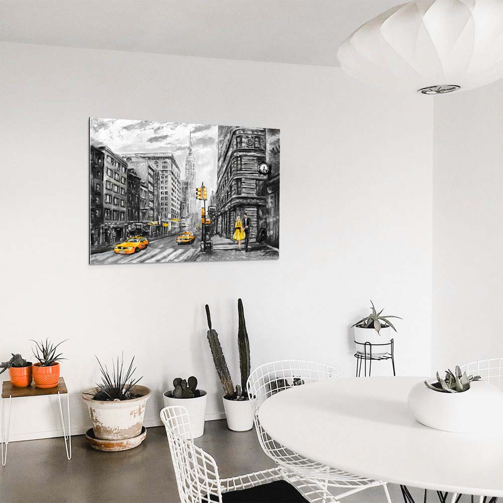 Skyline New York wie gemalt als Acrylglasverbund Bild 180x90cm