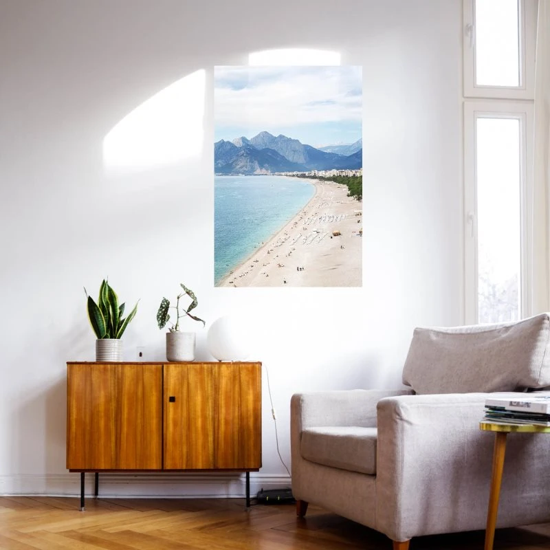 Poster 40x60cm im Hochformat, Türkei Antalya Strand Berge & Gebirge