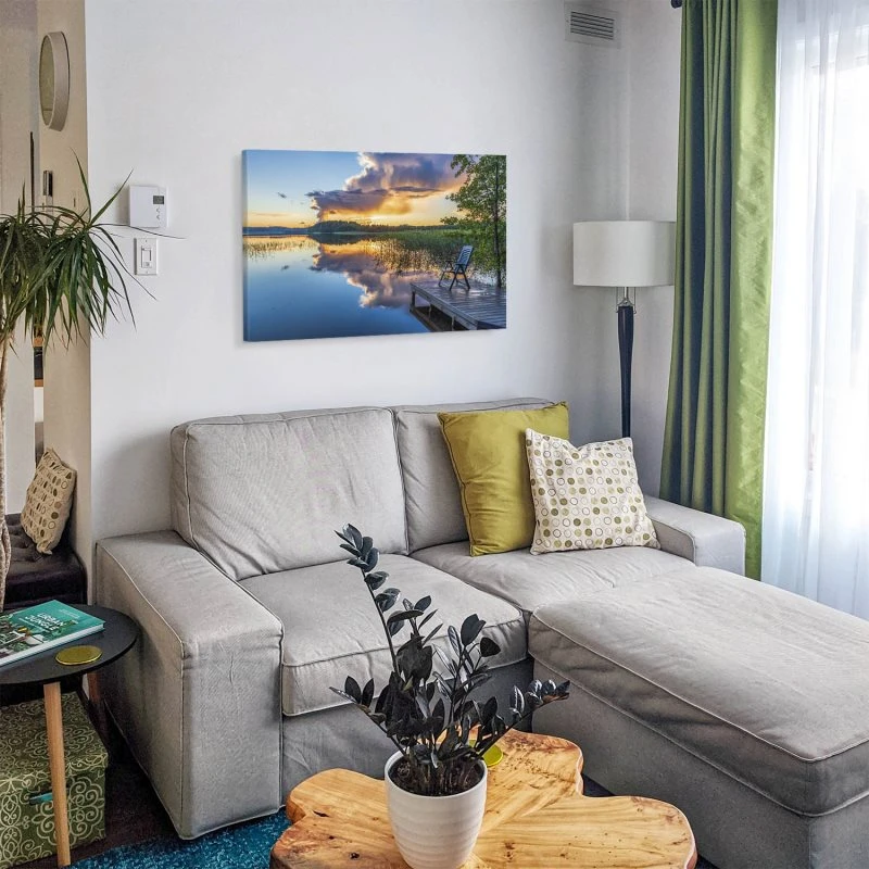 Leinwandbild Steg Romantik, Fluss & See 60x40cm