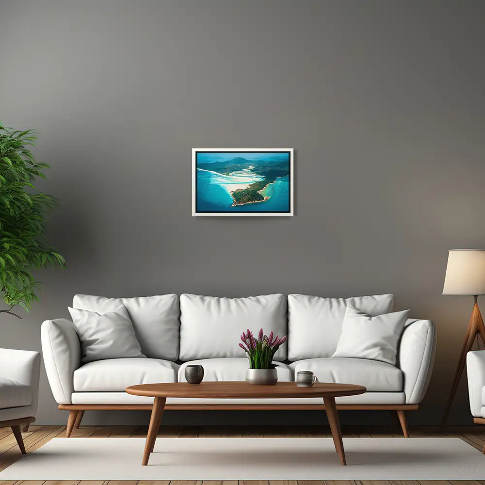 Strand & Meer Panorama Australien im weißen Bilderrahmen, 60x40cm