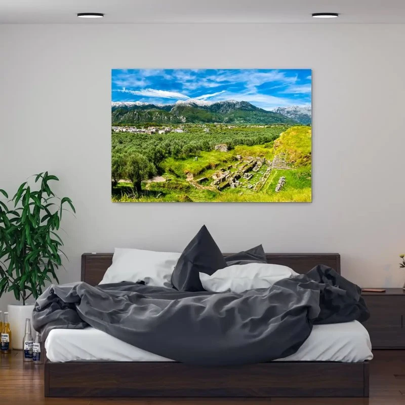 200x150cm großes Alu-Dibond Bild, Berge & Gebirge Griechenland Sparta
