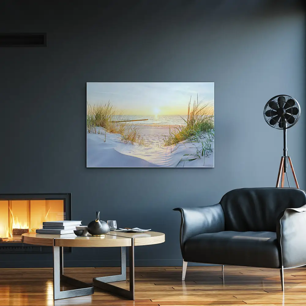 Strand & Meer Ostsee Sonnenuntergang als Acrylglas Bild 120x60cm