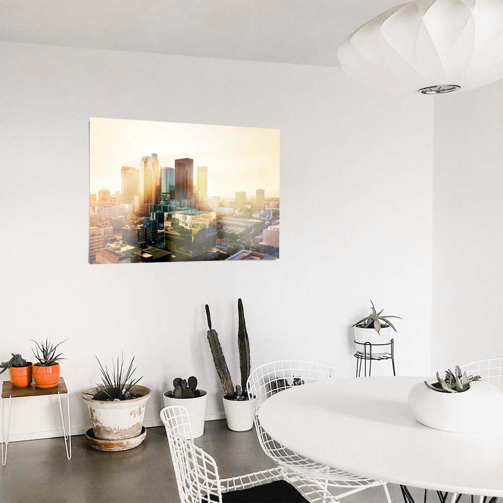 WandPoster Skyline Los Angeles Sunset, 80x80cm
