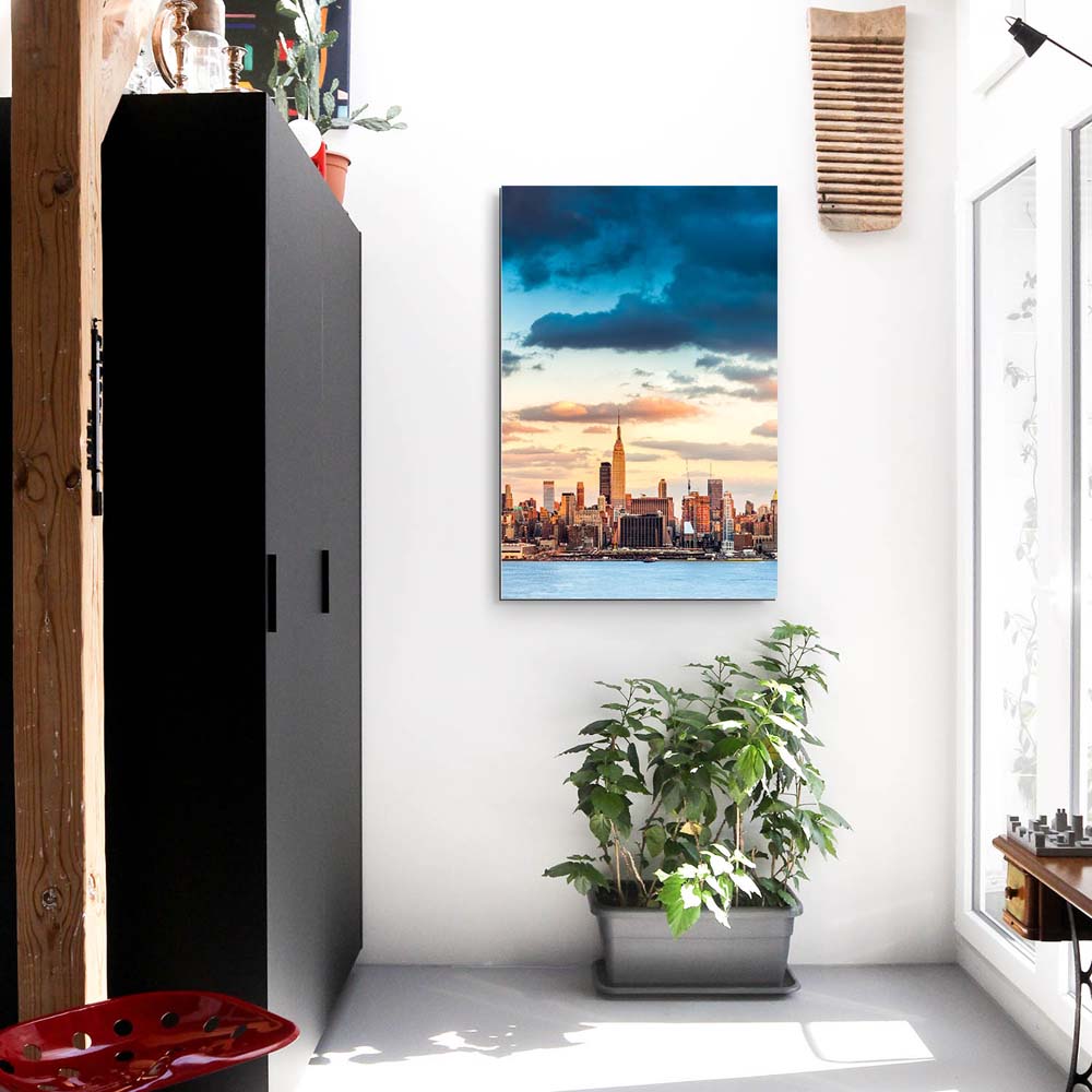 Alu-Dibond Bild im Hochformat, Skyline Panorama von New York 80x120cm