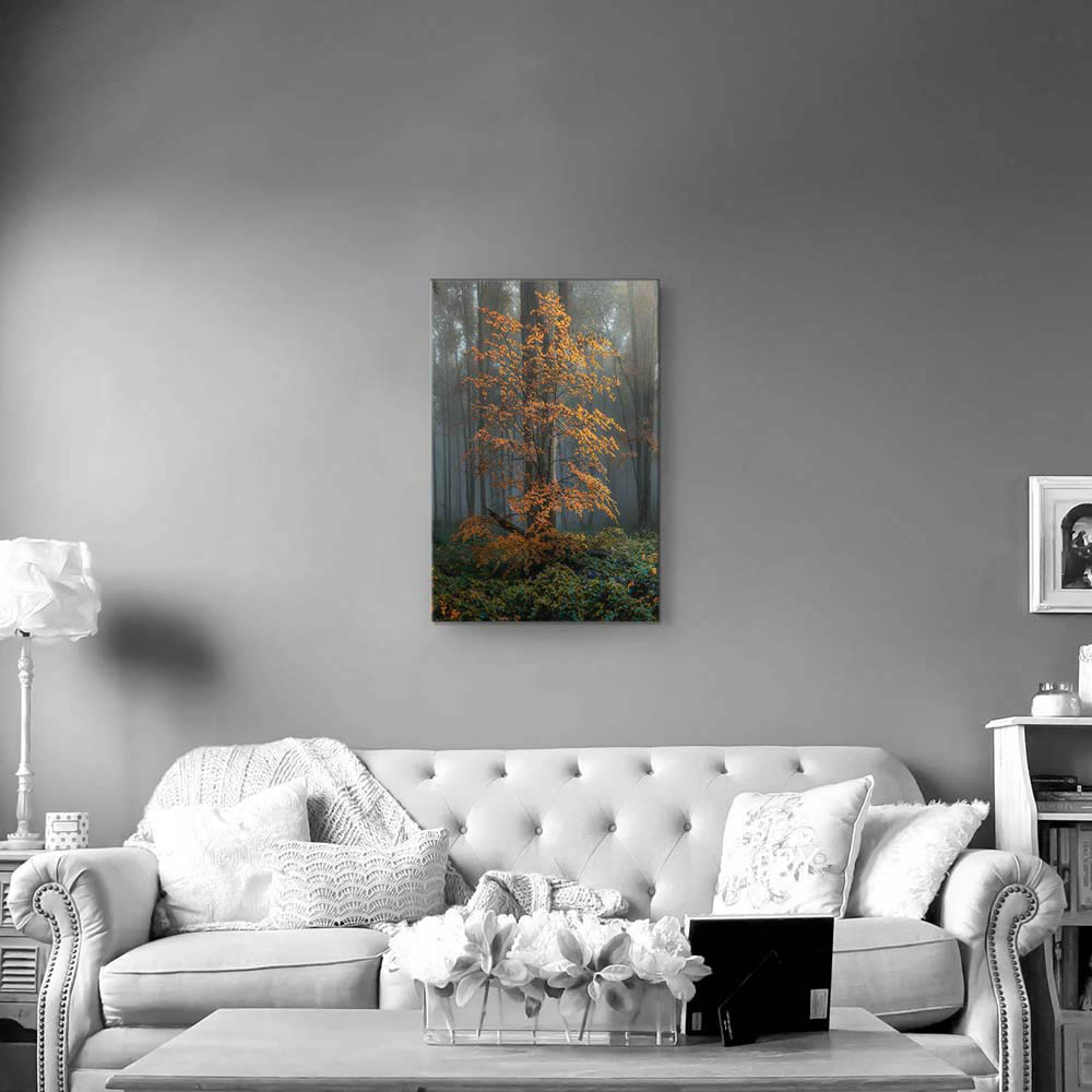 Keilrahmenbild Hochformat, Wald, Herbstidylle 60x90cm groß