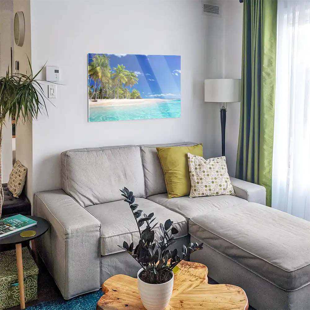 Acrylglasbild 150x50cm groß Strand & Meer Beach Palmen