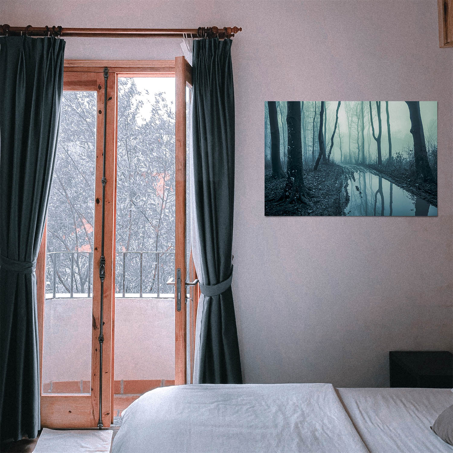 Poster 50x50cm Morast Wald & Bäume