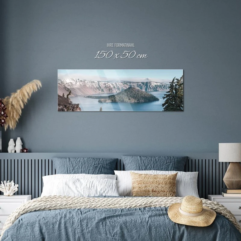Flüsse & Seen Crater Lake Vulkan als Acrylglasverbund Bild 150x50cm