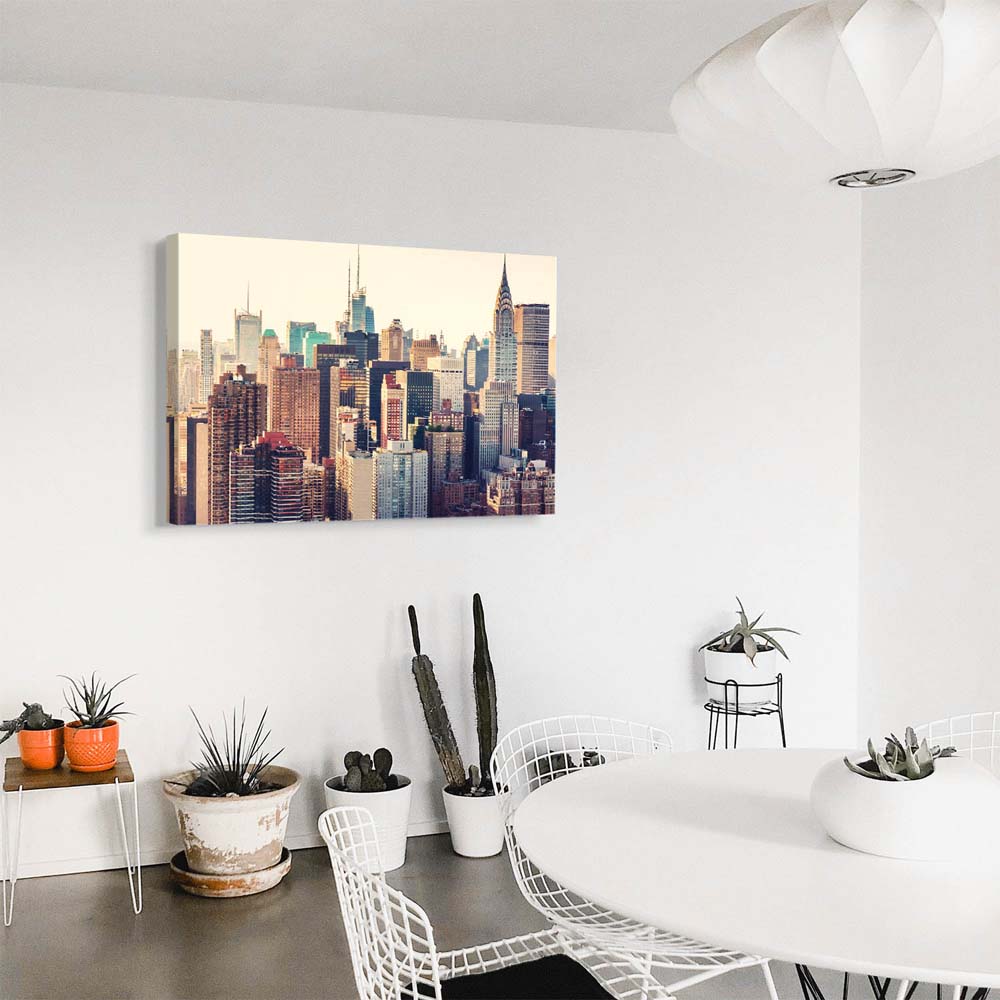 Skyline New York Vintage look als Keilrahmenbild 180x90cm