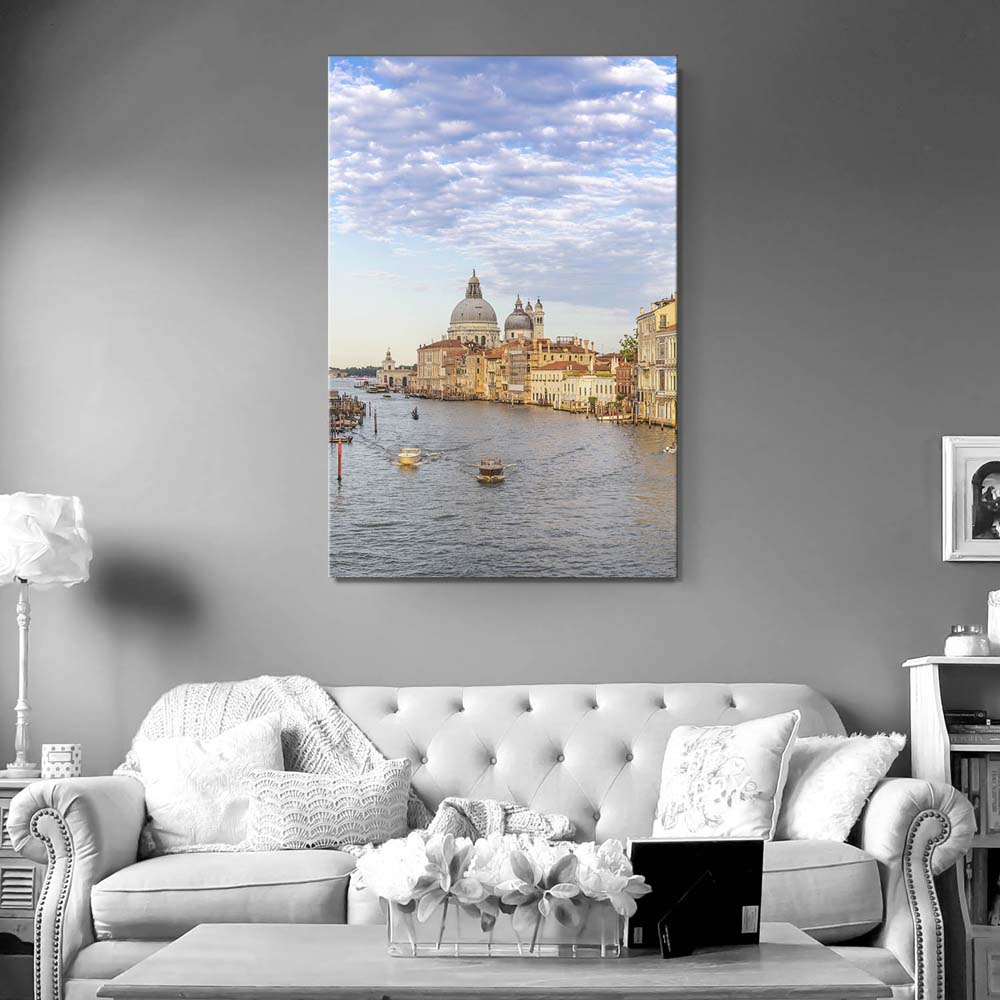 Leinwandbild Hochformat XXL 100x150cm, Skyline Canal Grande in Venedig