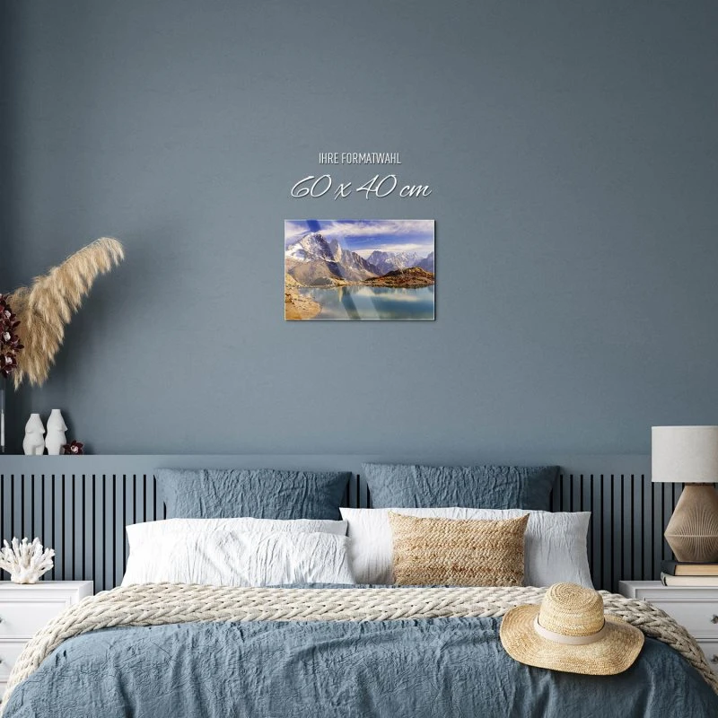Berge & Gebirge Crystal Lakes Franz. Alpen als Acrylglasverbund Bild 60x40cm