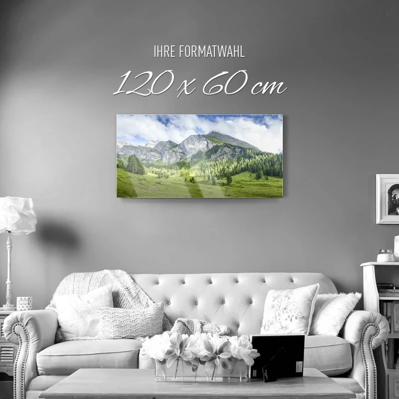 Berge & Gebirge Lichtspiele Zillertal als Acrylglas Bild 120x60cm